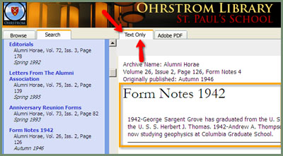 Alumni Horae Digital Archives