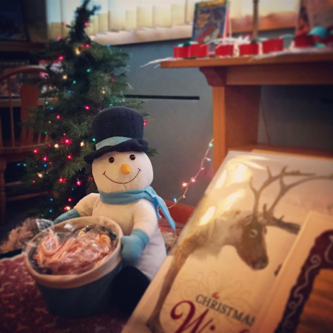Everything is all set up and ready for this afternoon's Holiday Storytime - it should be a magical time! #ohrstromlibrary #storytime #holidays #snowman #reindeer #christmastree #tinylights #stories #libraryfun #libraryevents #librariesofinstagram #festive #iamsps