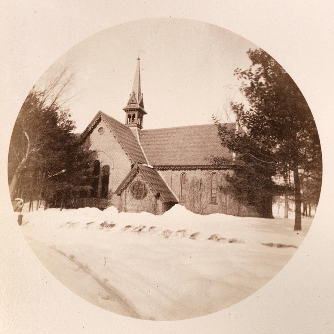 Winter has arrived in Millville! Here is a picture of the Old Chapel in winter for #throwbackthursday . This Kodak No. 2 photograph was taken in 1890 by student Theodore Mitchell Hastings, SPS Form of 1894. #ohrstromlibrary #ohrstromlibrarydigitalarchives #oldchapel #millville #chapelofstpaul #winter #snowfall #spshistory #iamsps